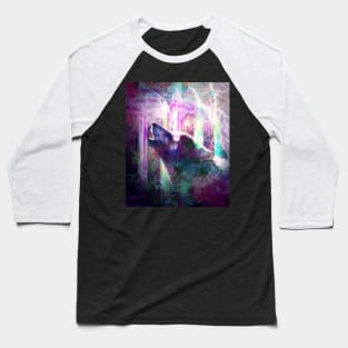 Psychedelic Trippy Wolf Baseball T-Shirt